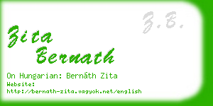zita bernath business card